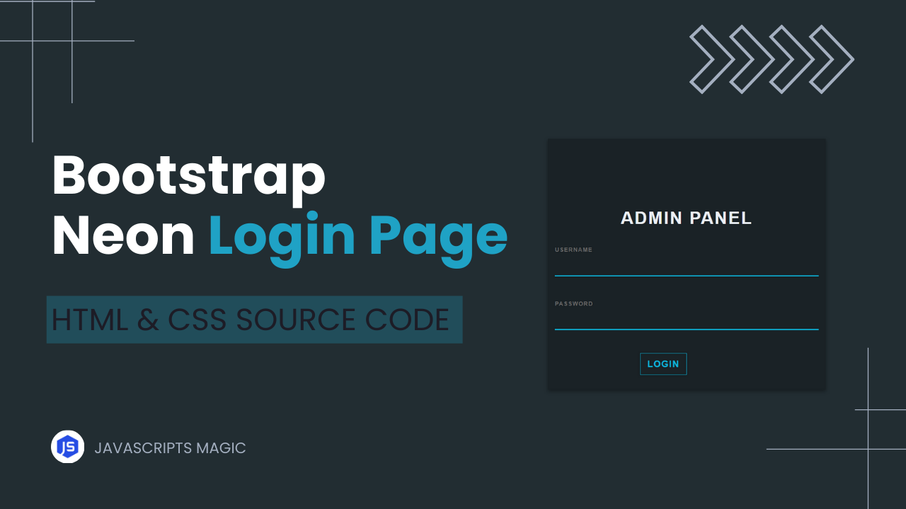 Neon Login Page With BootStrap & CSS - Featured Image