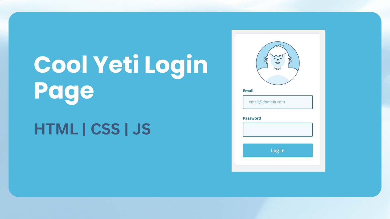 Cool Yeti Login Page Source Code HTML & CSS - Featured Image