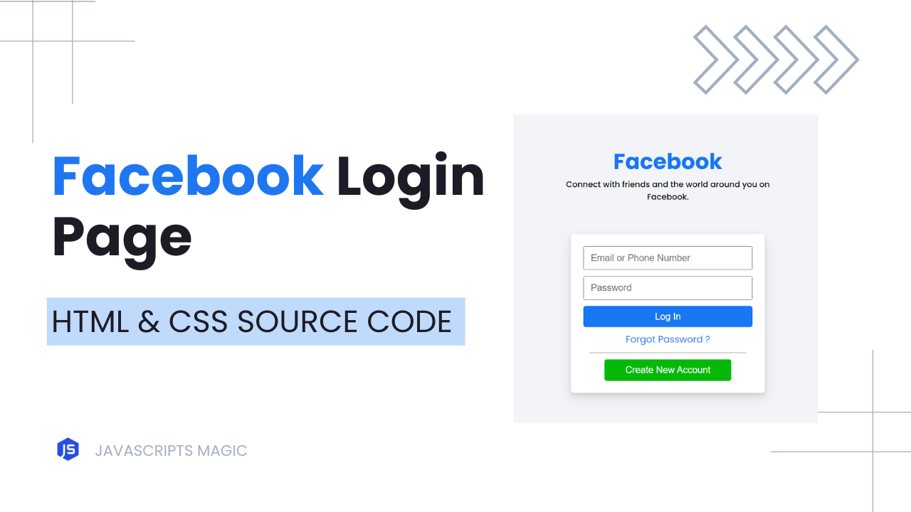 (Source Code)Facebook Login Page With HTML & CSS - Featured Image