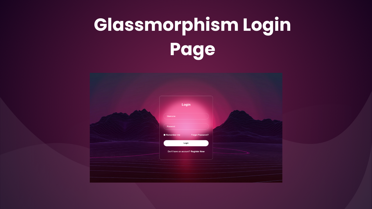 (Source Code) Glassmorphism Login Page With HTML & CSS - Featured Image