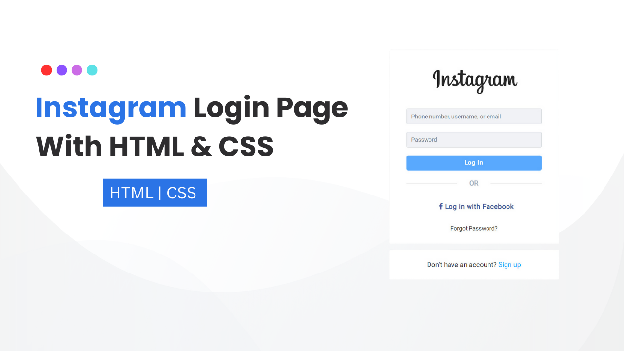 (Source Code) Instagram Login Page With HTML & CSS - Featured Image