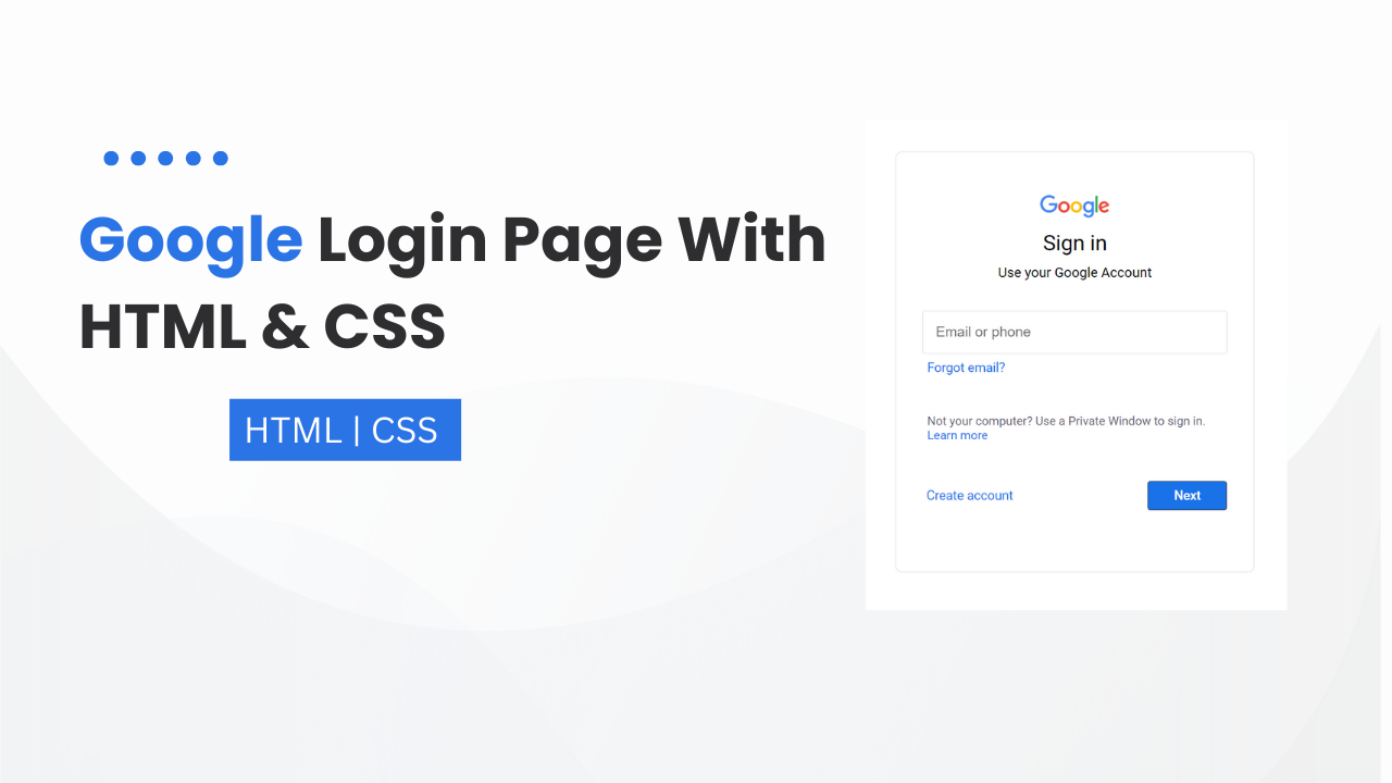 (Source Code) Google Login Page With HTML & CSS - Featured Image