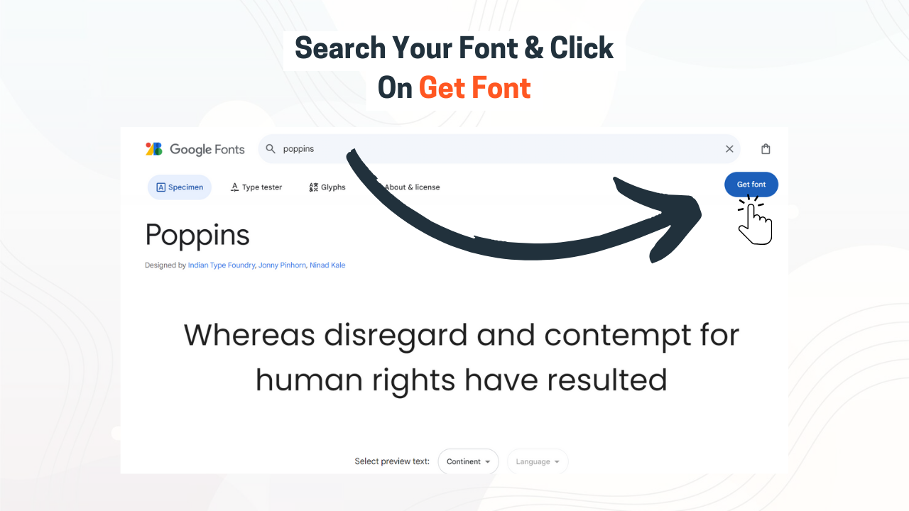 Click On the Get Font Button As Shown In the Following Image: