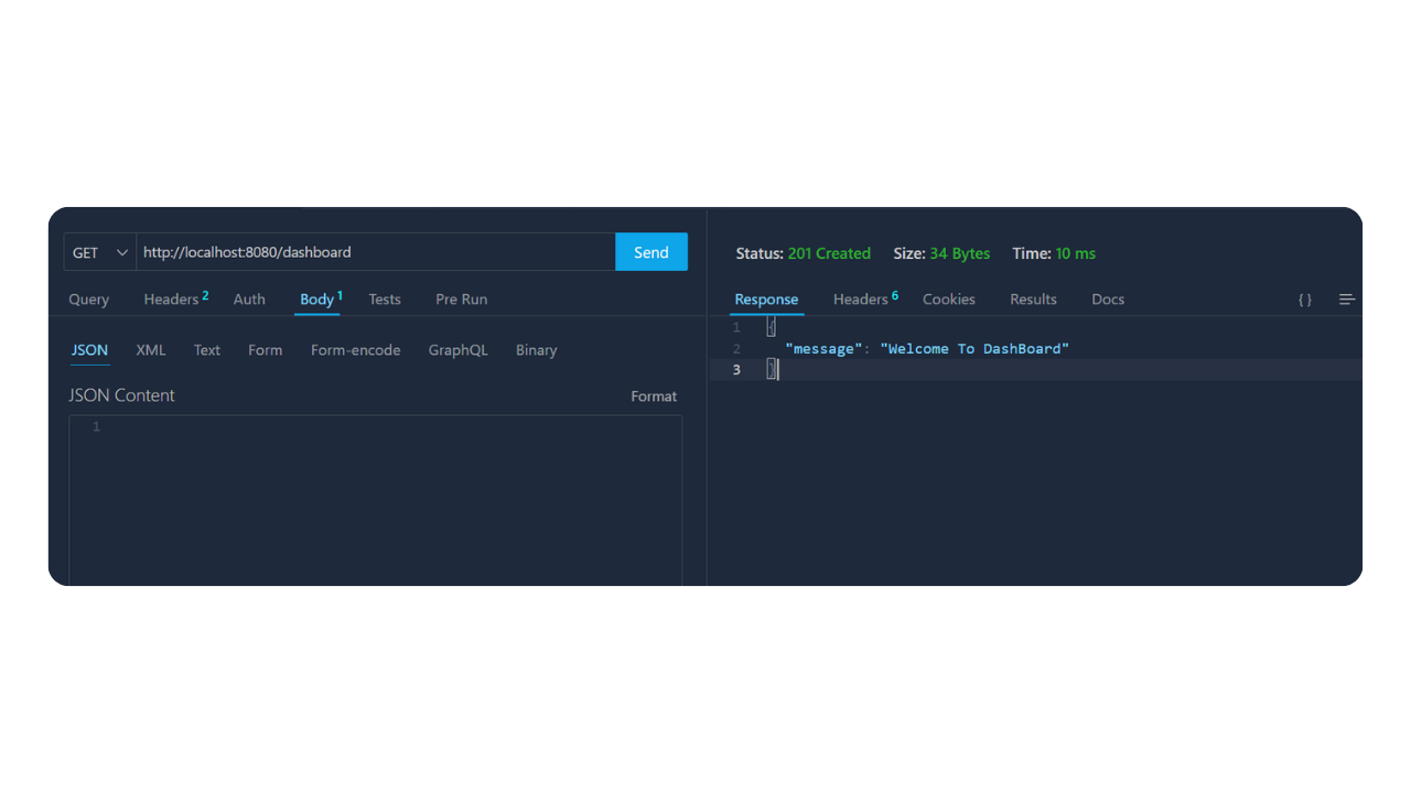 Accessing Dashboard Route After Login