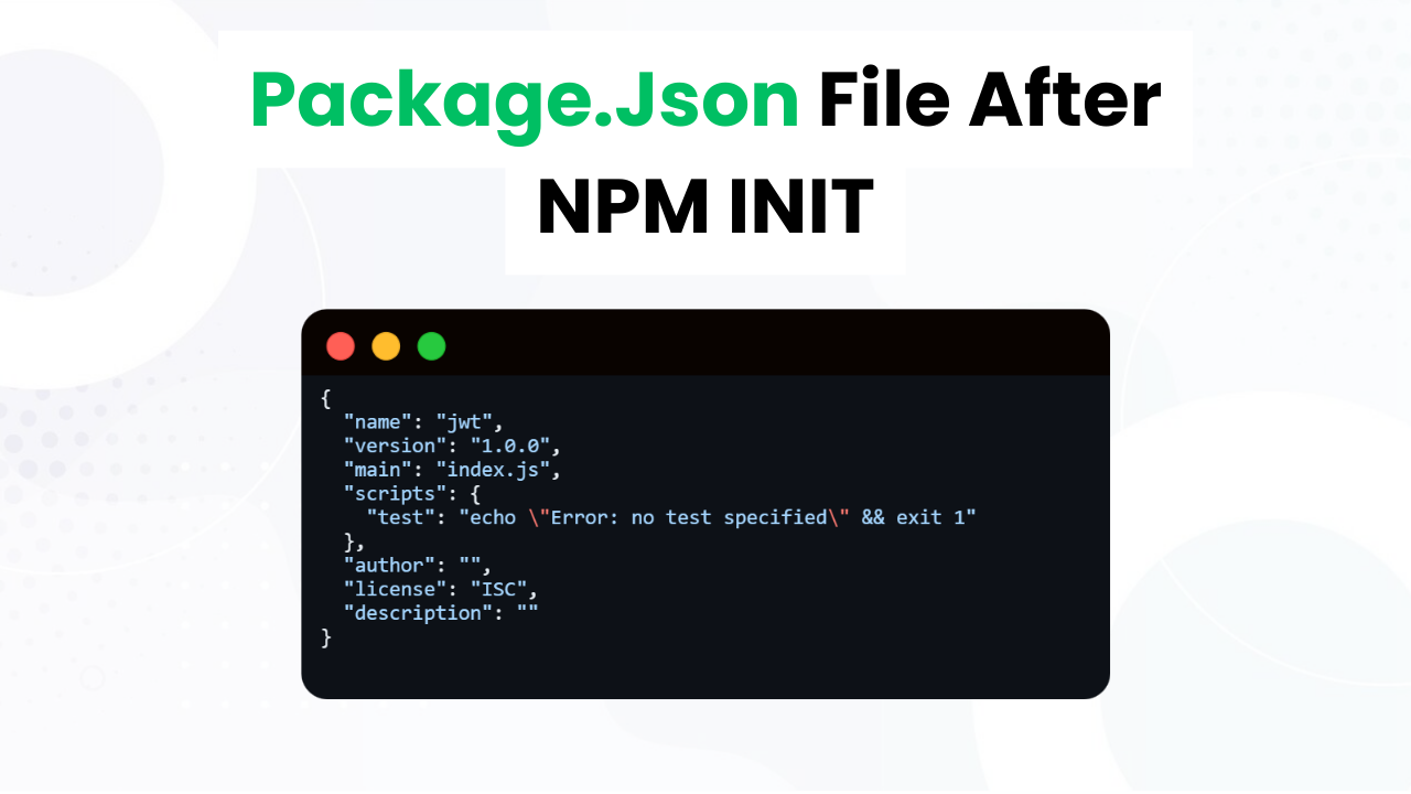 Package.Json File After NPM INIT