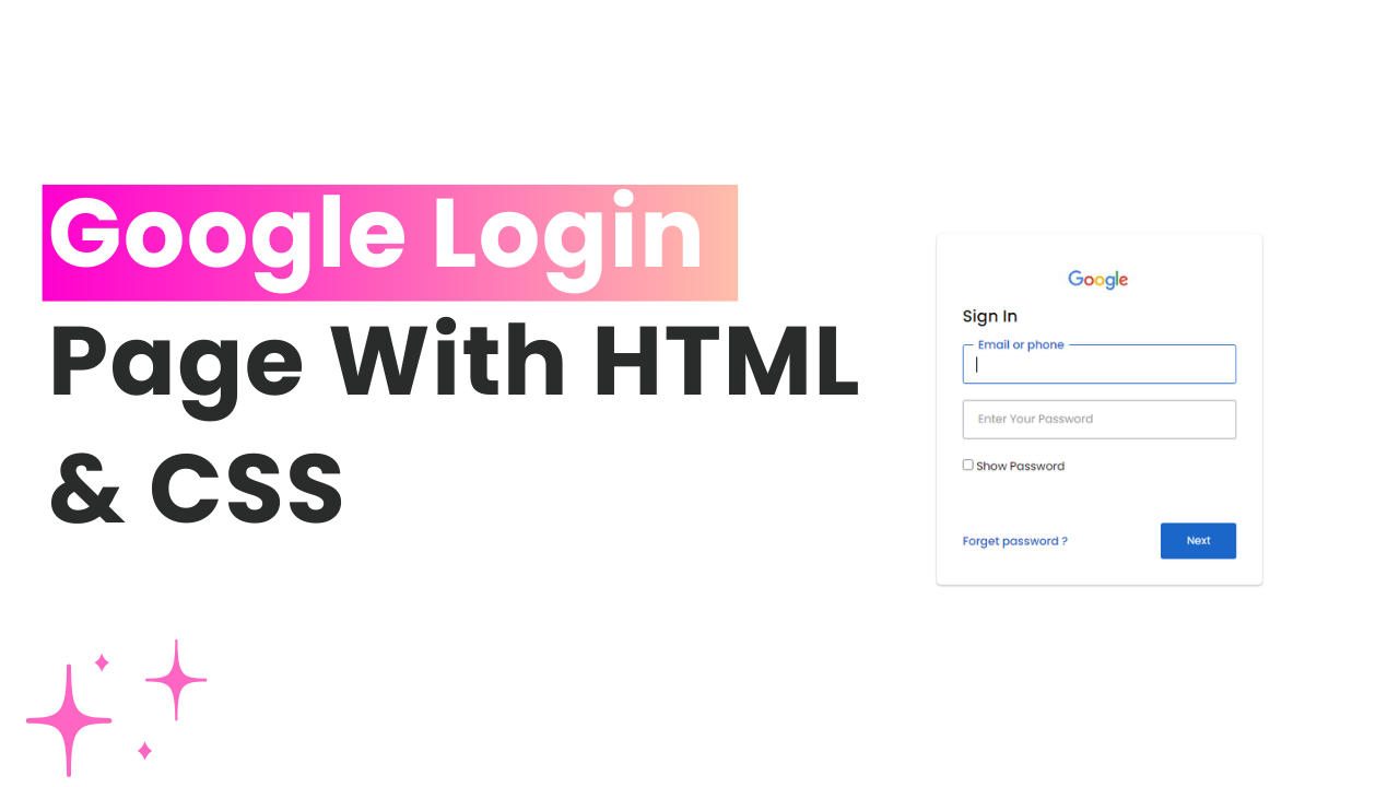 Google Login Page With HTML & CSS - Featured Image